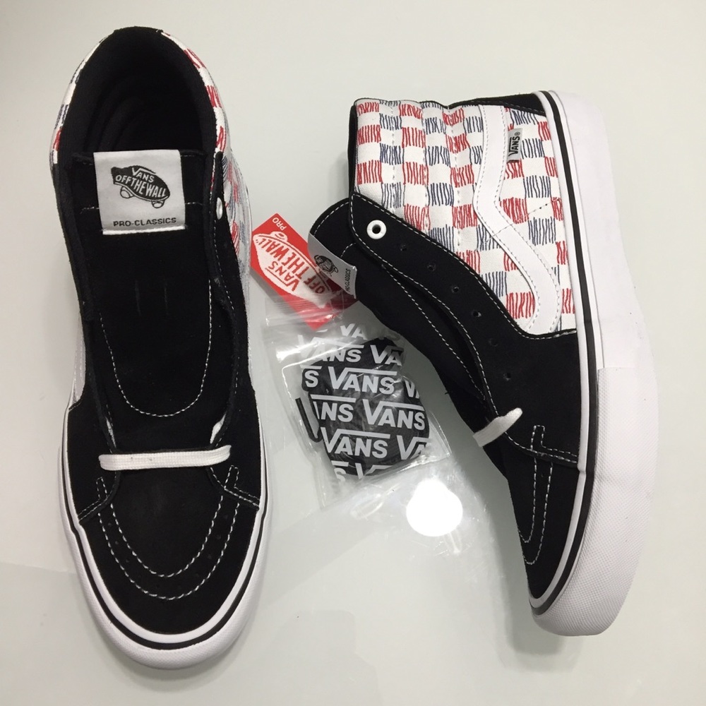 NWT Rare Vans Sk8-Hi Pro Sketchy Check Checkerboard Skate Shoes - Picture 3 of 8